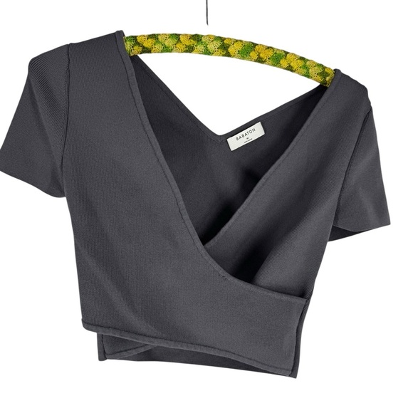 Babaton dark grey Quillon crop top medium excellent condition - Picture 1 of 5